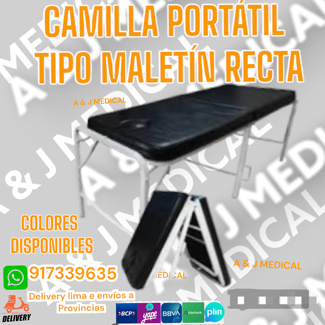 CAMILLA PORTÁTIL TIPO MALETÍN RECTA PLEGABLE 